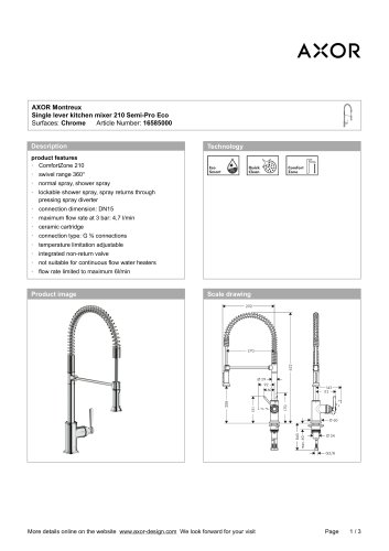 Single lever kitchen mixer 210 Semi-Pro Eco