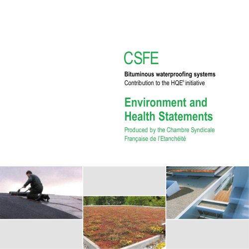 CSFE Environment and Health Statements