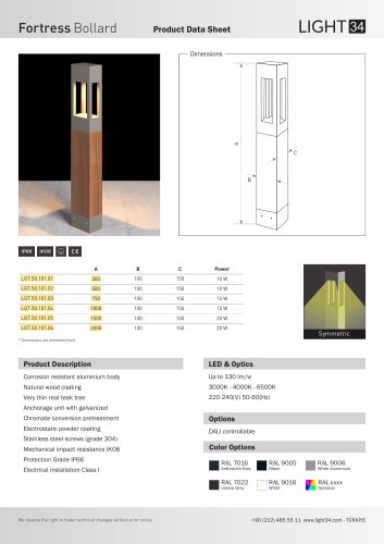 Fortress Wooden Pole Datasheet