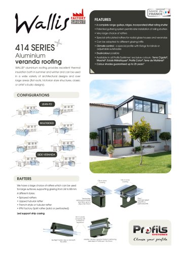 414 WALLIS® Aluminium veranda roofing