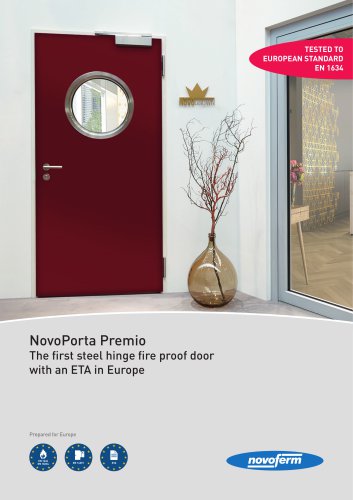 NovoPorta Premio The first steel hinge fire proof door with an ETA in Europe