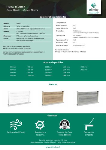 Ficha técnica modelo Alterna