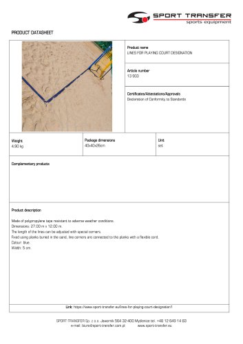 LINES FOR PLAYING COURT DESIGNATION