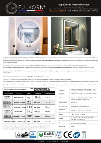 Espejo con o sin LED sin Zigbee
