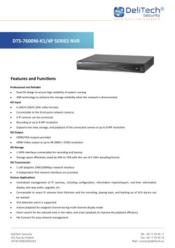 DTS-7604NI-K1/4P SERIES NVR