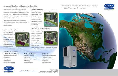 AQUAZONE? Water Source Heat Pumps - GeoThermal Systems