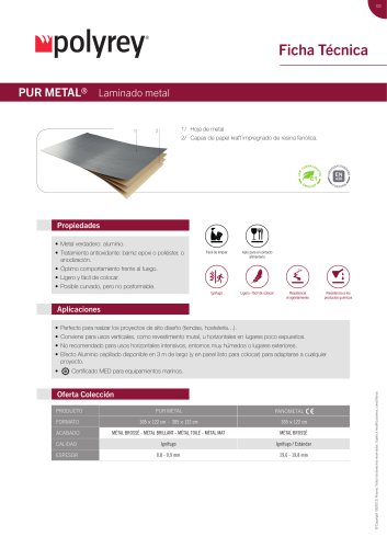 Ficha Técnica - PUR METAL Laminado Metal