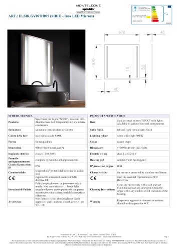 SIRIO - Inox LED Mirrors