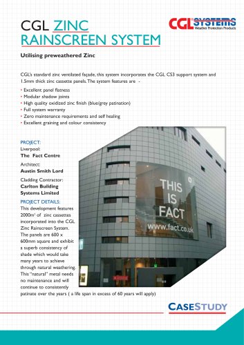 CGL’s standard zinc ventilated façade