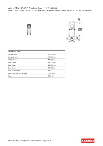 Ariane ARX 110-17 D Stainless Steel | 112.0154.958