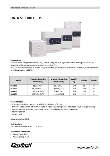 FIRE PROOF CABINETS - DATA SECURITY - DS