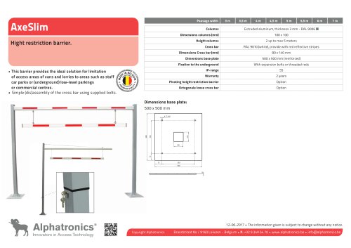 Height restriction barrier