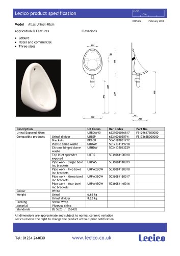 Atlas Urinal 40cm