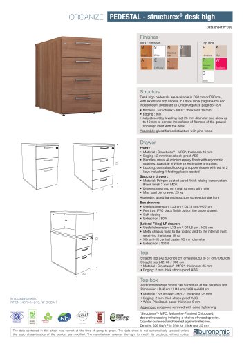 ORGANIze PEDESTAL - structurex® desk high