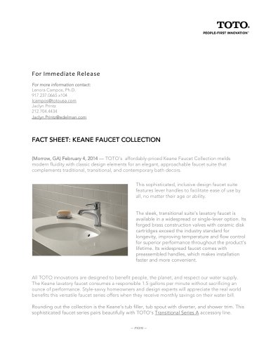 Keane faucet collection