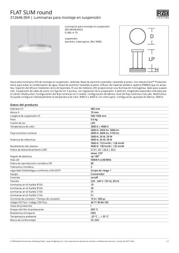 Luminaire para montaje en suspension