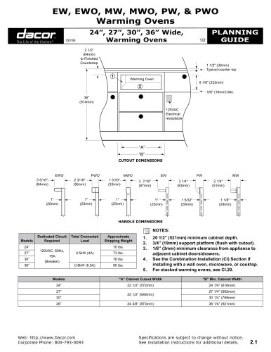 Double Warming Ovens