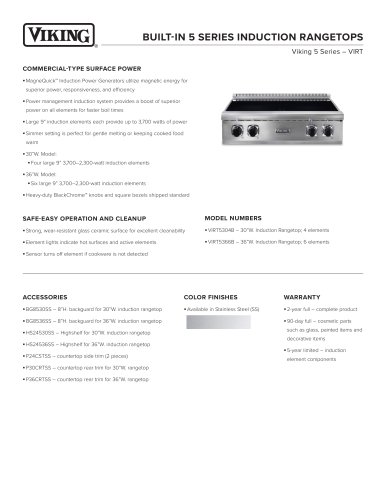 BUILT-IN 5 SERIES INDUCTION RANGETOPS