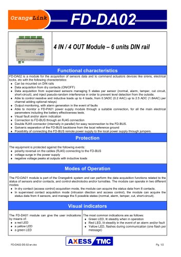 FD-DA02  4 IN / 4 OUT Module ? 6 units DIN rail