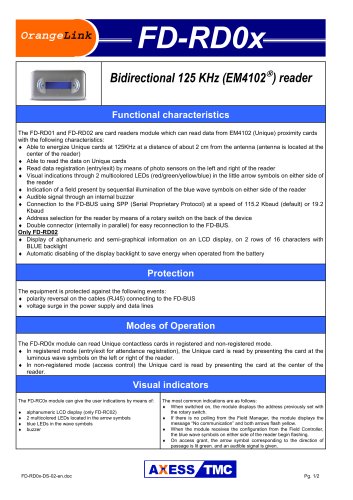 FD-RDOx  Bidirectional 125 KHz