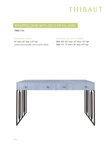 WRAPPED DESK WITH DECO METAL BASE