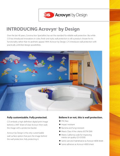 Acrovyn by Design Intro Flyer