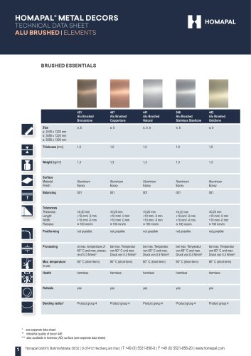 ALU BRUSHED  ELEMENTS