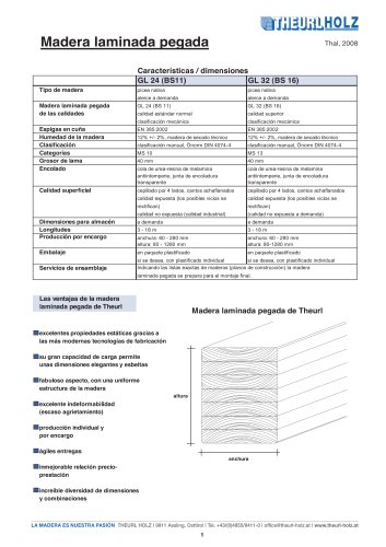 Madera laminada pegada