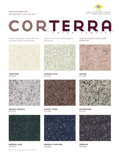 Corterra/Terrazzo Color selection