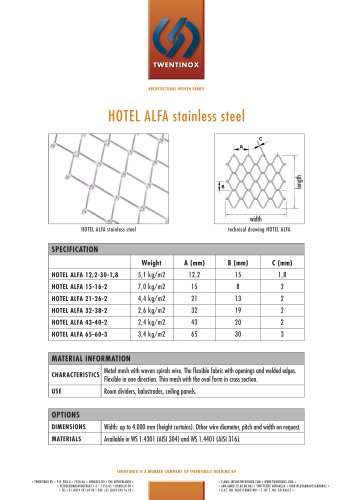 HOTEL ALFA stainless steel