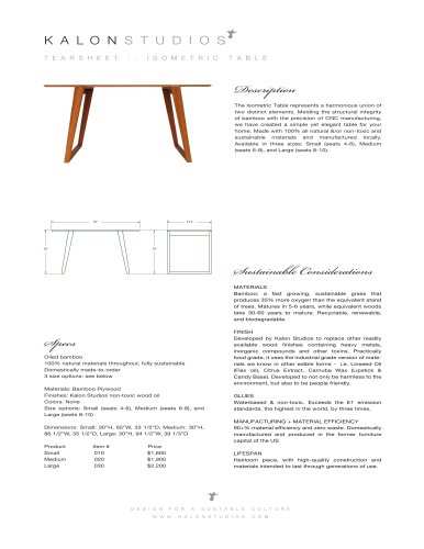 ISOMETRIC TABLE