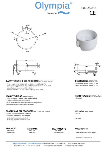 Roud washbasin cm 42