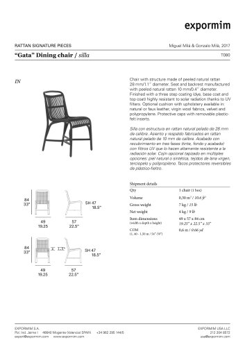 “Gata” Dining chair / silla