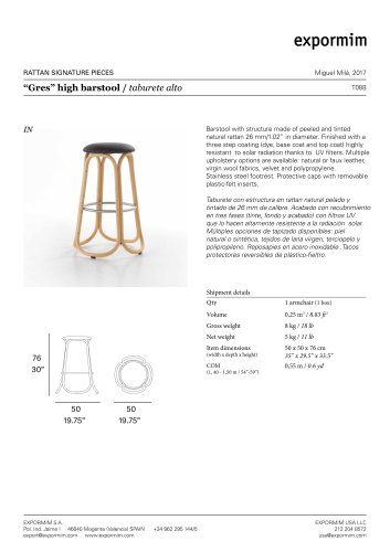 “Gres” high barstool