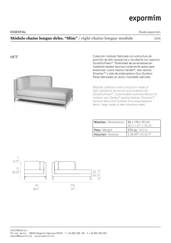 Módulo chaise longue derecho ?Slim?