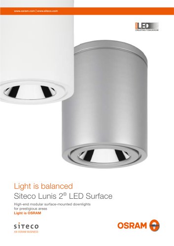 Light is balanced Siteco Lunis 2 LED Surface