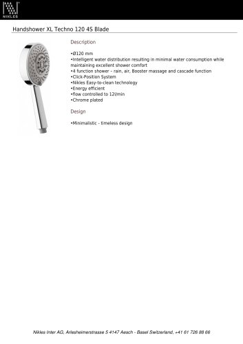 Handshower XL Techno 120 4S Blade