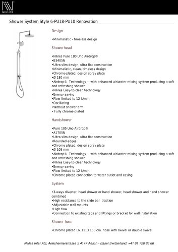 Shower System Style 6-PU18-PU10 Renovation