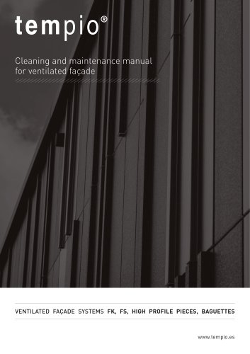 Cleaning and maintenance manual for ventilated façade