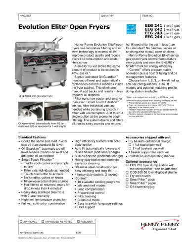 EEG 241-244 Evolution Elite Gas Open Fryer