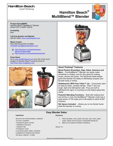 Hamilton Beach® MultiBlend? Blender (53511)