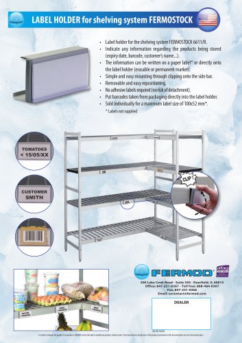 LABEL HOLDER for shelving system FERMOSTOCK