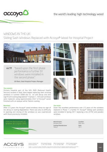 Sliding Sash Windows Replaced with Accoya® Wood for hospital Project