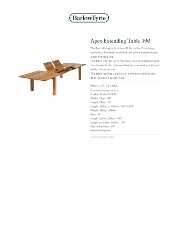 Apex Extending Table 390