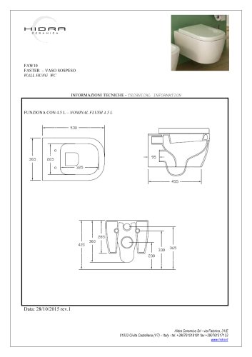 FASTER WALL-HUNG - Technical sheet FAW10