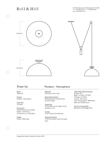 Shape Up Pendant - Hemisphere