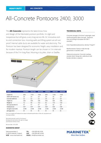 All-Concrete Pontoons 2400, 3000