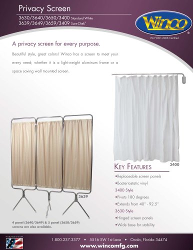 3640 - 4 panel Aluminum Folding Screen