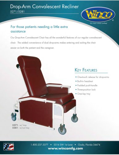 Drop-Arm Convalescent Recliner 5271/5281