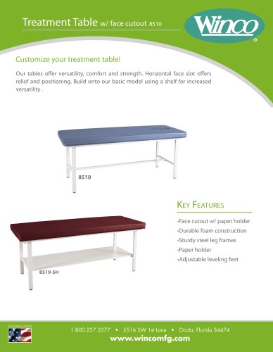 Treatment Table w/ face cutout8510